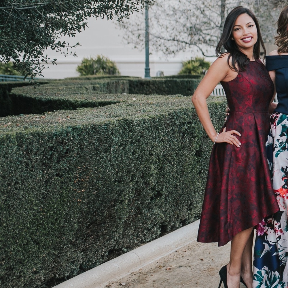 Formal wine red dress